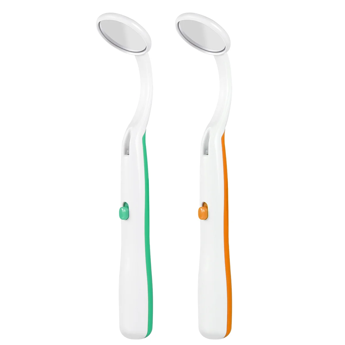 

Healifty 2PCS Oral Dental Mirror Mouth Tooth Inspection Mirror with Bright LED Light for Dental Care (Green and Orange)
