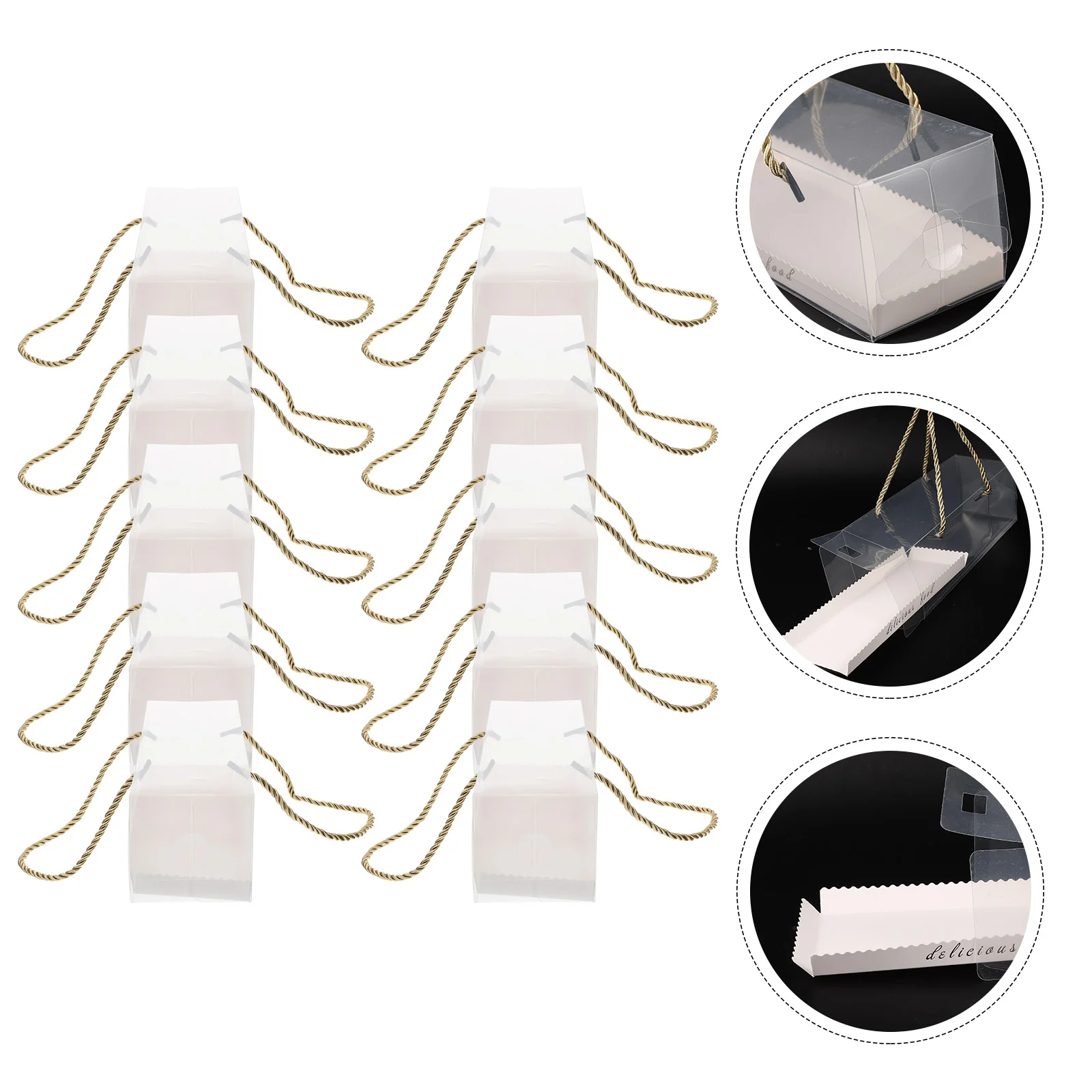 

Boxes Cake Box Cupcake Muffin Clear Pastry Donut Holder Paper Mousse Oblong Packing Keeper Container Roll Bread Bakery Gift