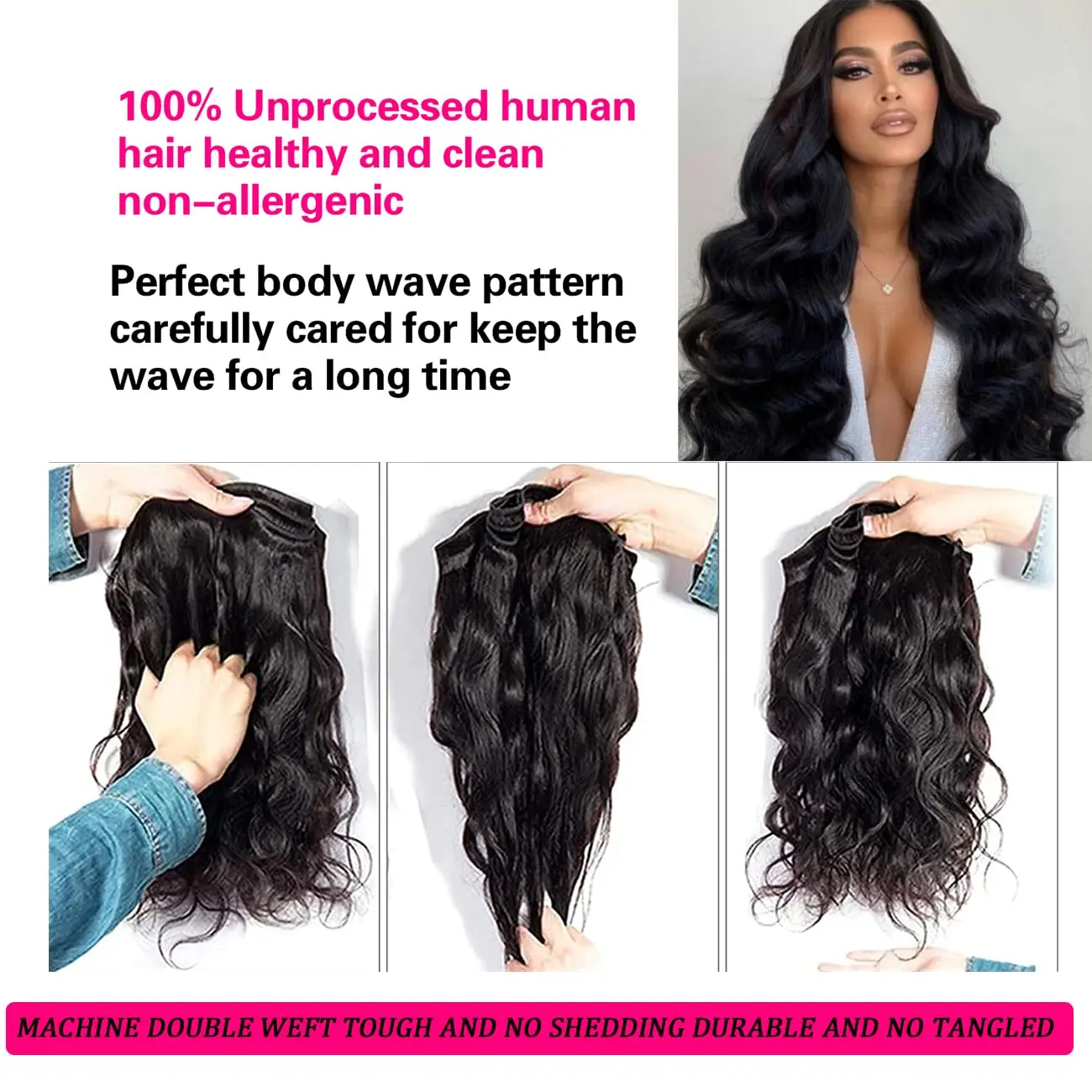 100% натуральные человеческие волосы для наращивания 12-30 дюймов 1/2/3/4 шт.