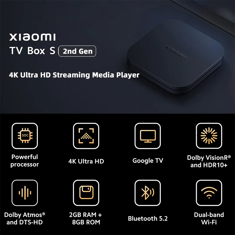 New Global Version Xiaomi Mi TV Box S 2nd Gen 2GB 8GB 4K Ultra-HD Powerful Processor Bluetooth 5.2 Dolby Atmos Google Assistant images - 6