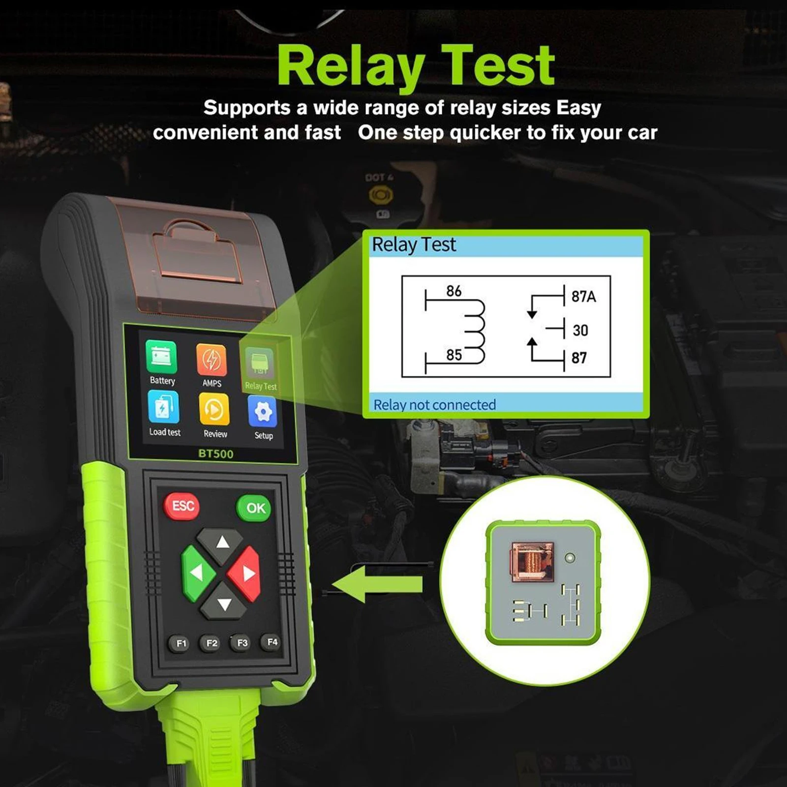 

New BT500 Car Battery Tester 12V 24V with Printer 20-2000CCA Battery System Detect Car Battery Analyzer Auto Battery Tools
