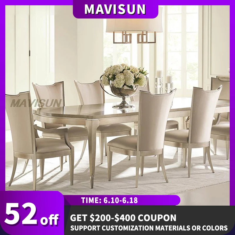

Постмодернизированный Американский минималистичный обеденный стол и стул комбинированный размер для квартиры и кухни стол для шести человек мебель для еды