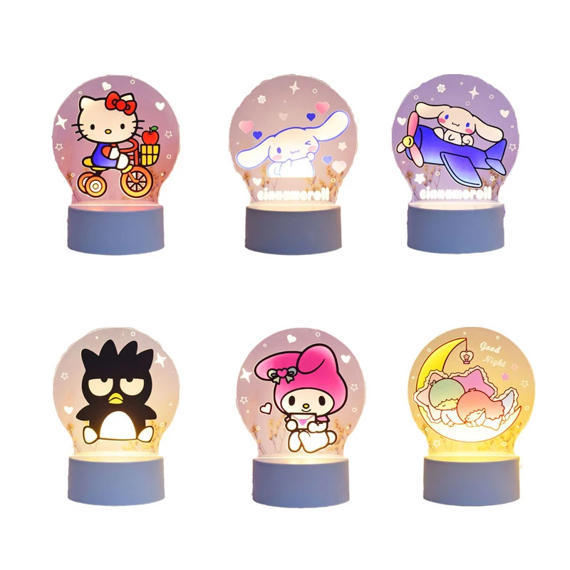 

Kawaii Sanrio Anime Cinnamoroll Kuromi Hello Kitty My Melody Little Twin Stars Colorful Usb Exquisite Advanced Creative Light