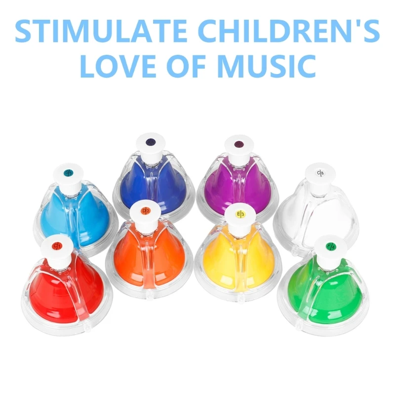 8 нот колокольчики красочные ручные ударные музыкальный инструмент Orff детские
