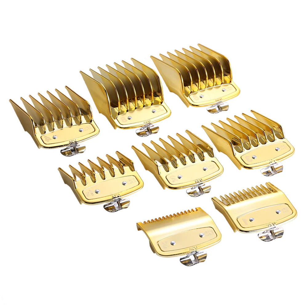 

8Pcs Hair Clipper Limit Comb Guide Attachment Size Barber Replacement 1.5/3/4.5/6/10/13/19/25mm Barber Replacement Parts