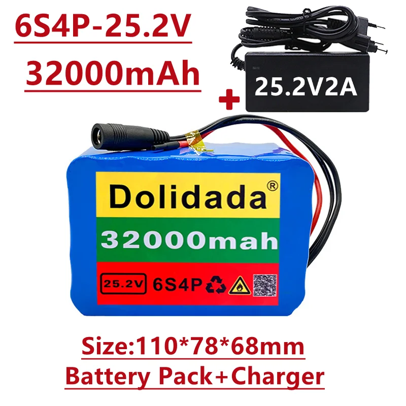 

18650 6s4p 24V 32ah battery lithium battery 25.2v 32000mah electric bicycle moped / electric bicycle / battery pack with charger