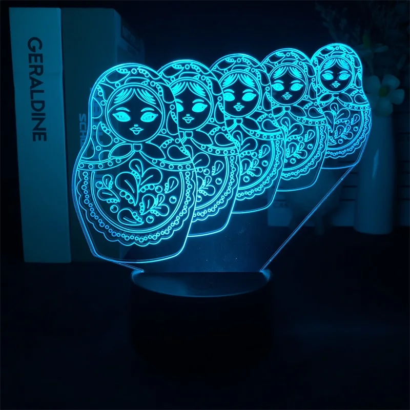 

NightLight Alarm Clock Base Light Russian Nesting Doll Directly Supply Bedside Best Selling Present Dropship Room Teenagers