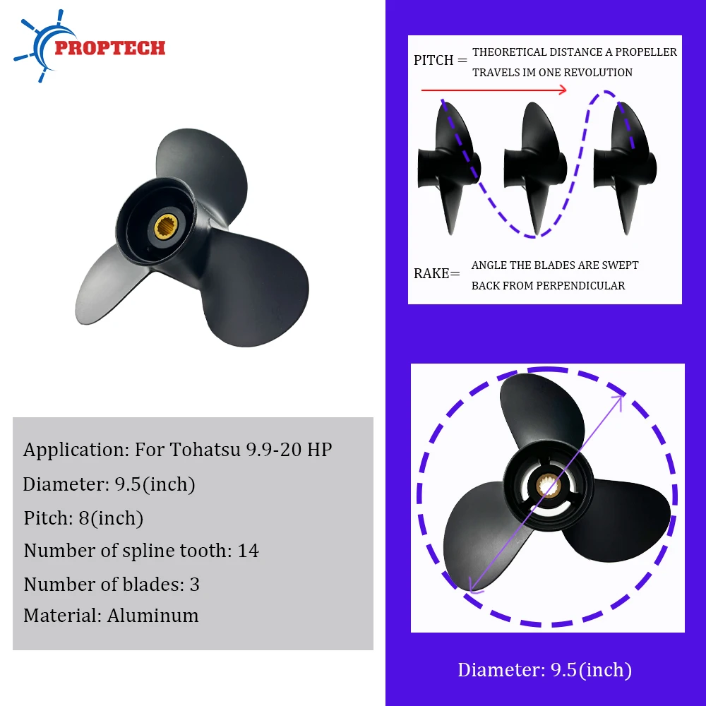 Пропеллер для TOHATSU 9.9-20 л.с.