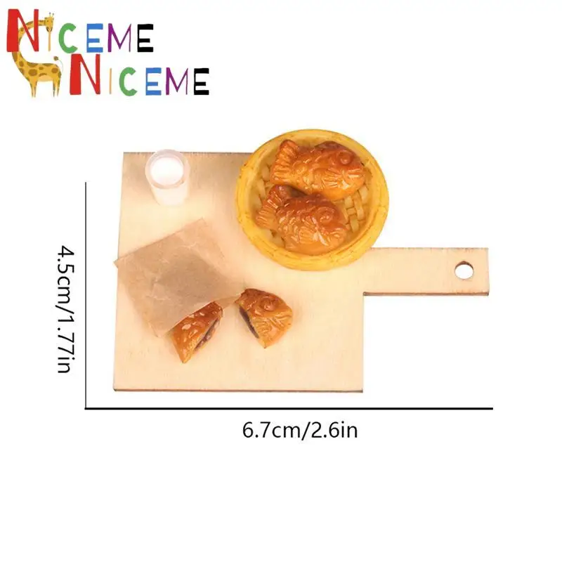 

1 Набор 1:12 Миниатюрный Кукольный домик, фаст-фуд, заполнение молочной фасолью, паста, Taiyaki с подносом, кухня, завтрак, модель, декоративная игрушка