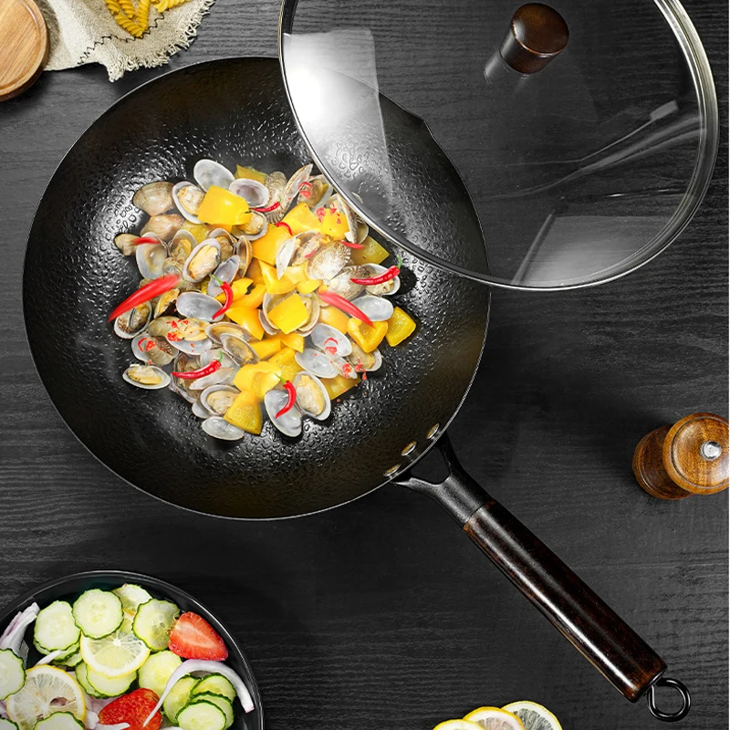 

Iron Wok High Quality Traditional Cookware Iron Wok Non-stick Pan Non-coating Pan