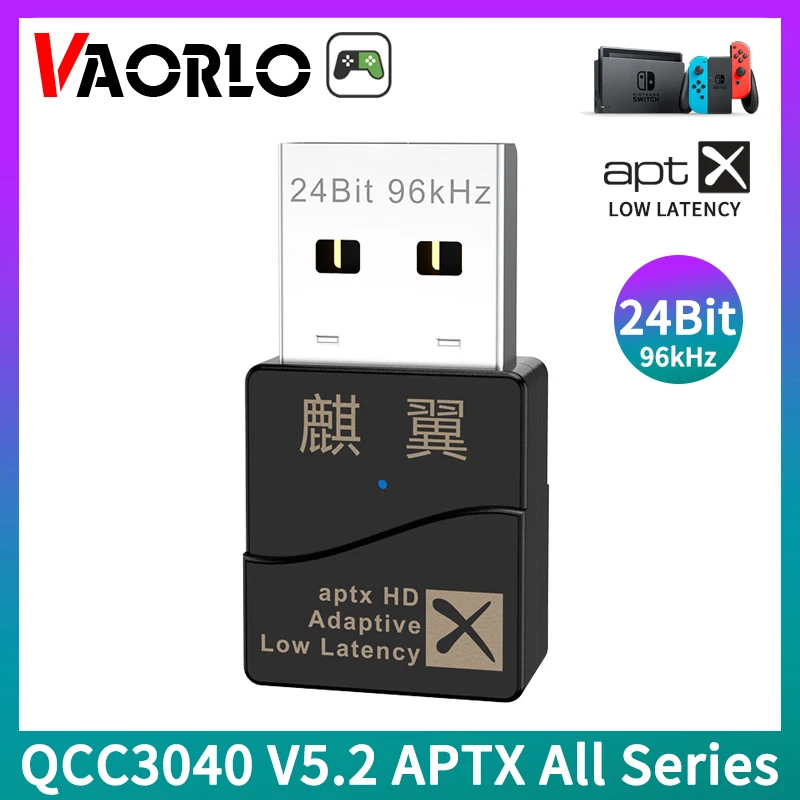 

QCC3040 24Bit KB8P CSR Bluetooth 5,2 аудио передатчик с микрофоном aptX LL HD адаптивный 40ms с низкой задержкой беспроводной адаптер для ТВ ПК