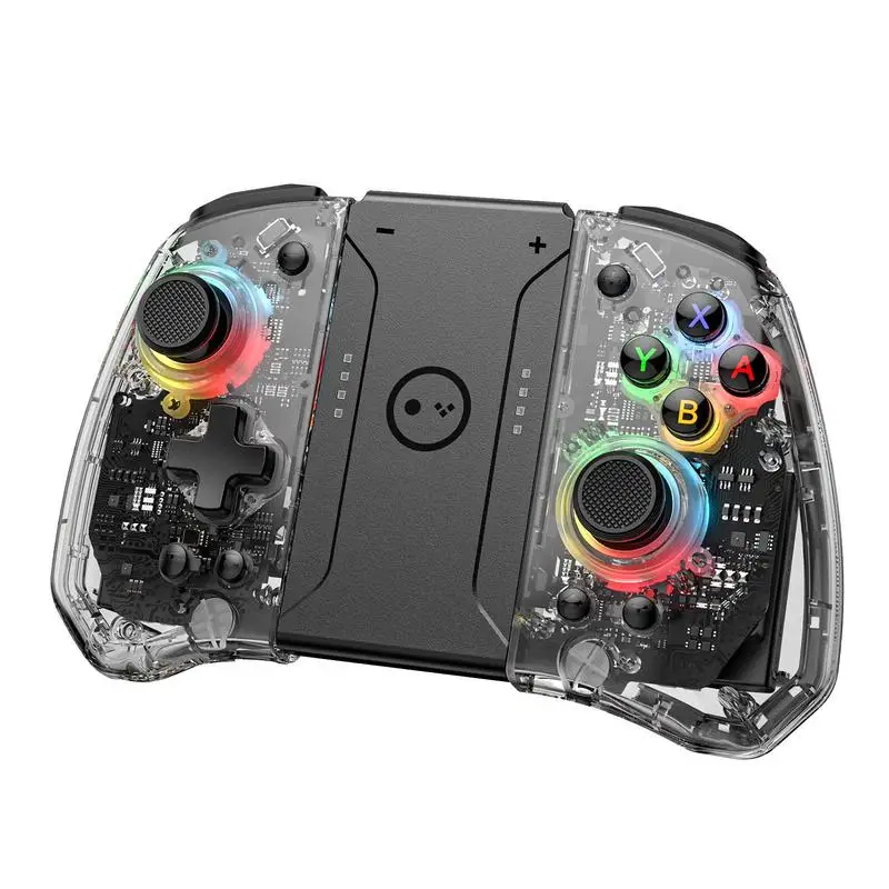 

Беспроводной игровой контроллер, регулируемый светящийся геймпад RGB для NS Switch Turbo, с гироскопом, на батарейках, игровой контроллер, аксессуар