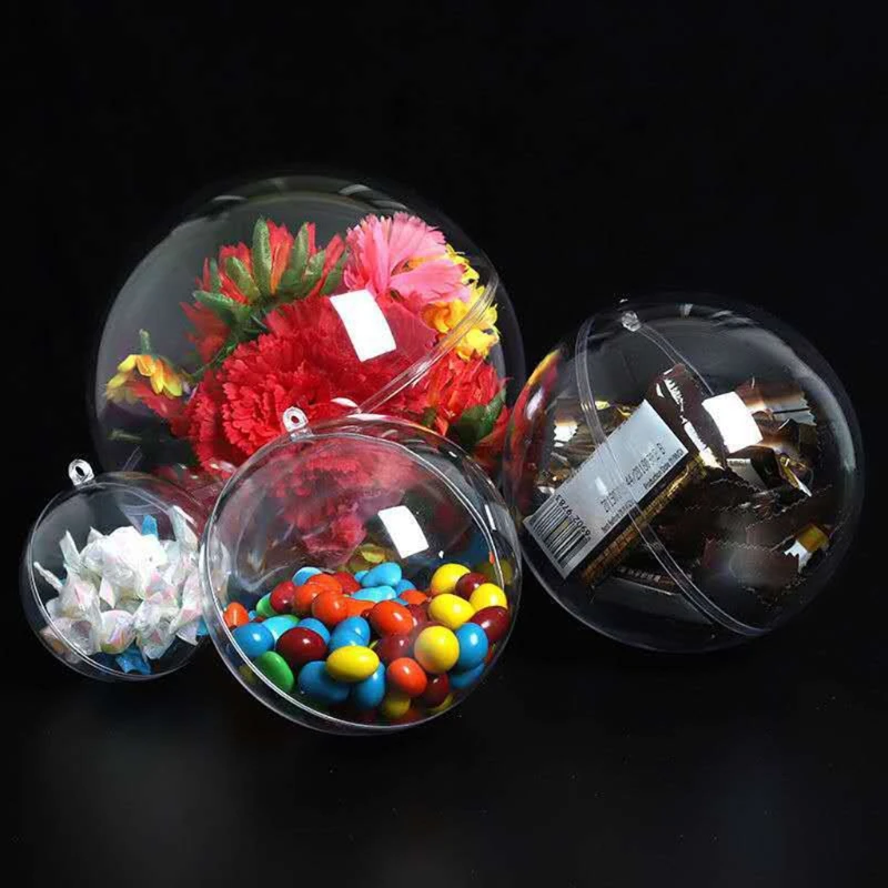 

15 пар 30 шт. пластиковых пустотелых шариков, рождественские пустотелые шарики для украшения торгового центра, яркий прозрачный шар Y5GB