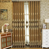 factory direct sales of high grade european shade chenille embroidered curtains for living room dedroom dinning room