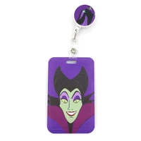 maleficent cute card cover clips lanyard retractable student nurse badge reel clip cartoon id card badge holder accessories