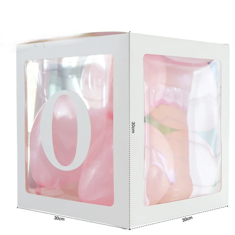 30cm Transparent Letter Box LOVE Happy Birthday Balloons Baby Shower Boy Girl First 1st Birthday Decorations Kids Babyshowe images - 6