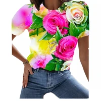 t shirts woman summer 2022 mexico beautiful womens blouses mesh top 3d printing short sleeve tee baggy t shirts women o neck