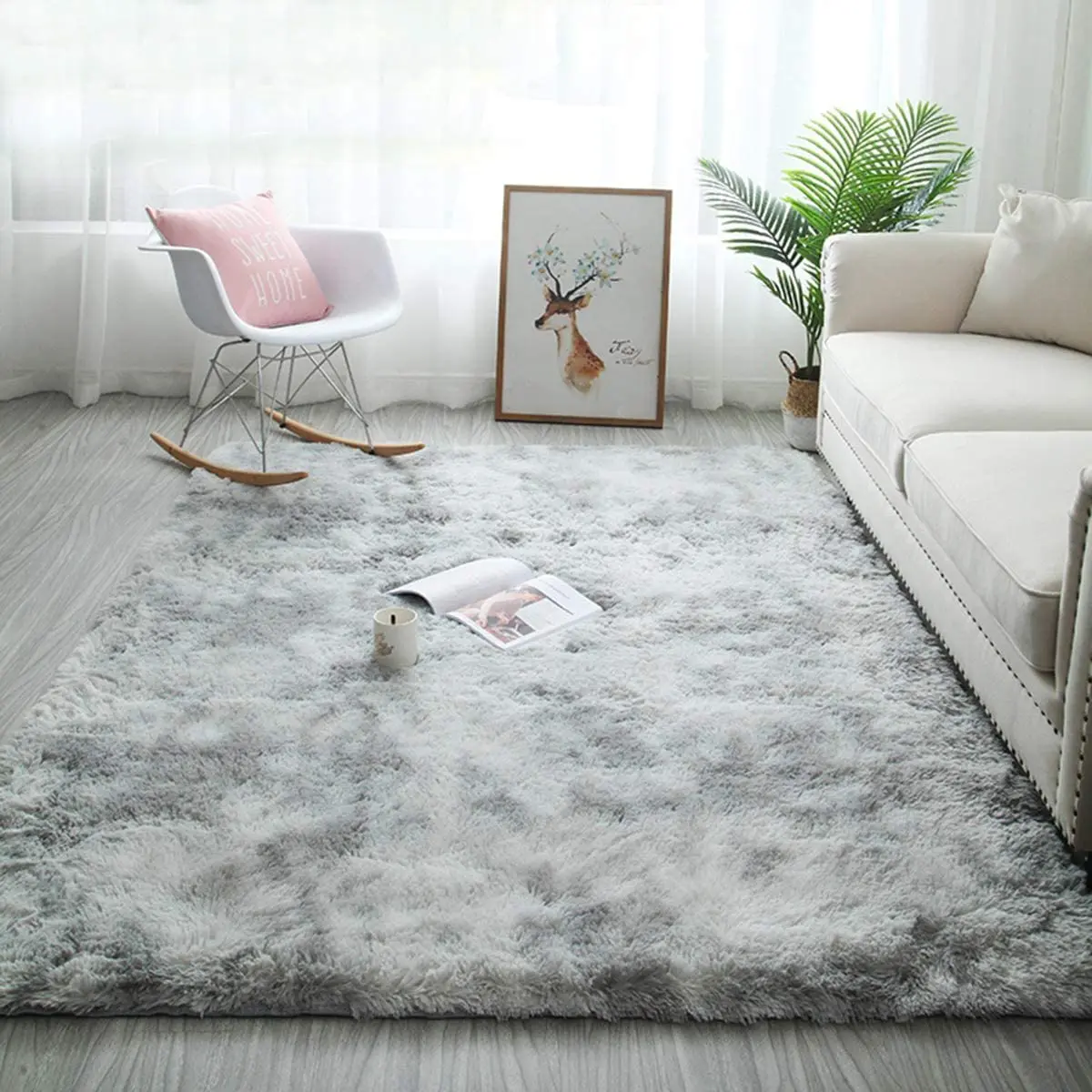 

Area Rugs Fluffy Bedroom Carpet Soft Floor Mat Anti-Slip Living Room Rugs Shaggy Plush Carpets for Home Decor 140 * 200cm