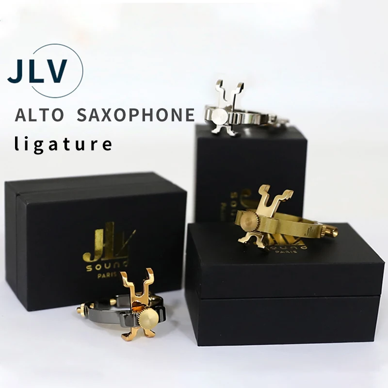 

France JLV alto Saxophone metal ligature black nickel abrazine Silvered platinum Gilded