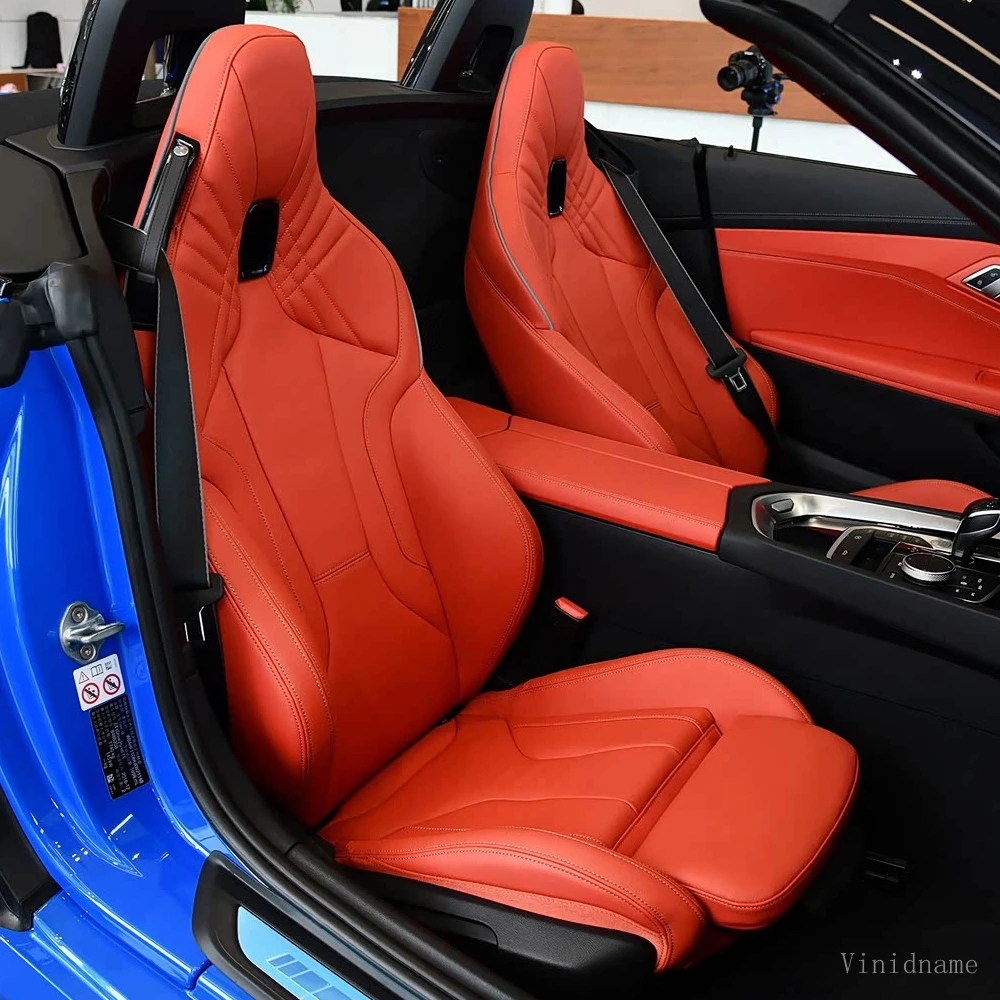 Фото Для BMW Z4 G29 Roadster 2018 2019 2020 2021 2022 2023 2024 2025 2026 Комплект чехлов для автомобильных сидений из веганской кожи Nappa, аксессуары на заказ. №2