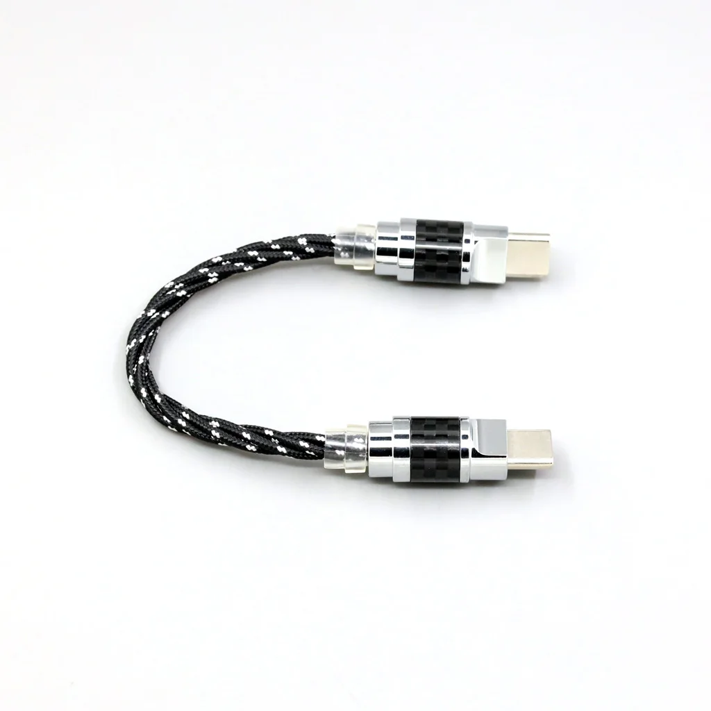 Фото Кабель OTG USB-C Type-C (штекер-штекер) из чистого серебра OCC с графеновым сплавом для мобильных телефонов ONIX Alpha XI1 CAP, декодер с маленьким хвостовиком №5