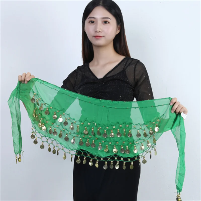 

2022 Newly India Style Belly Dancing Clothing Belt Accessories Sequins Belly Dance Belt Triangular Bandage Dancing Hip Scarf