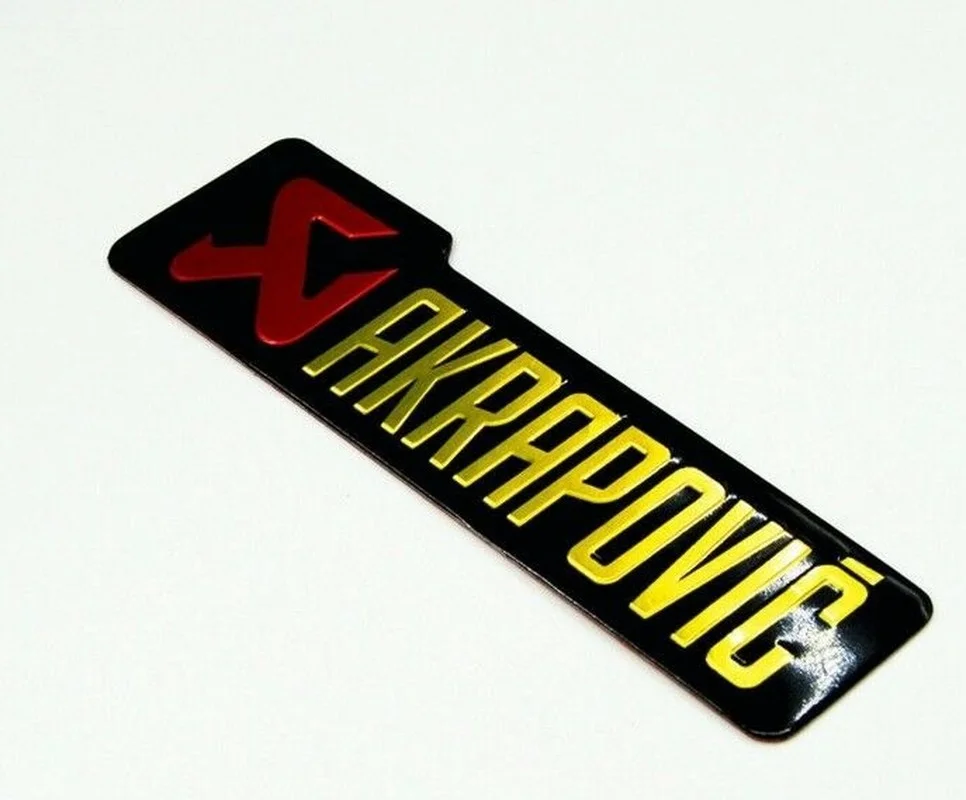 Мотоциклетная оригинальная термостойкая выхлопная наклейка AKRAPOVIC 140x39 |