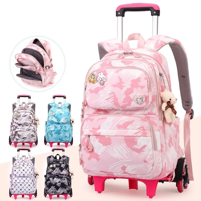 

Mochilas Para Estudiantes Children School Bags for Girls Wheeled Backpack Women Rolling Bolsa Feminina Sac A Dos Enfant
