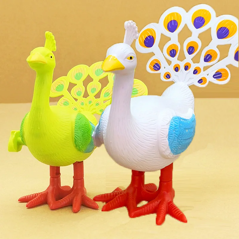 

Wind-up Green Peacock Chain Bird Kindergarten Small Toy Winding Simulation Small Animal Baby Enlightenment Climb 3 Years Old