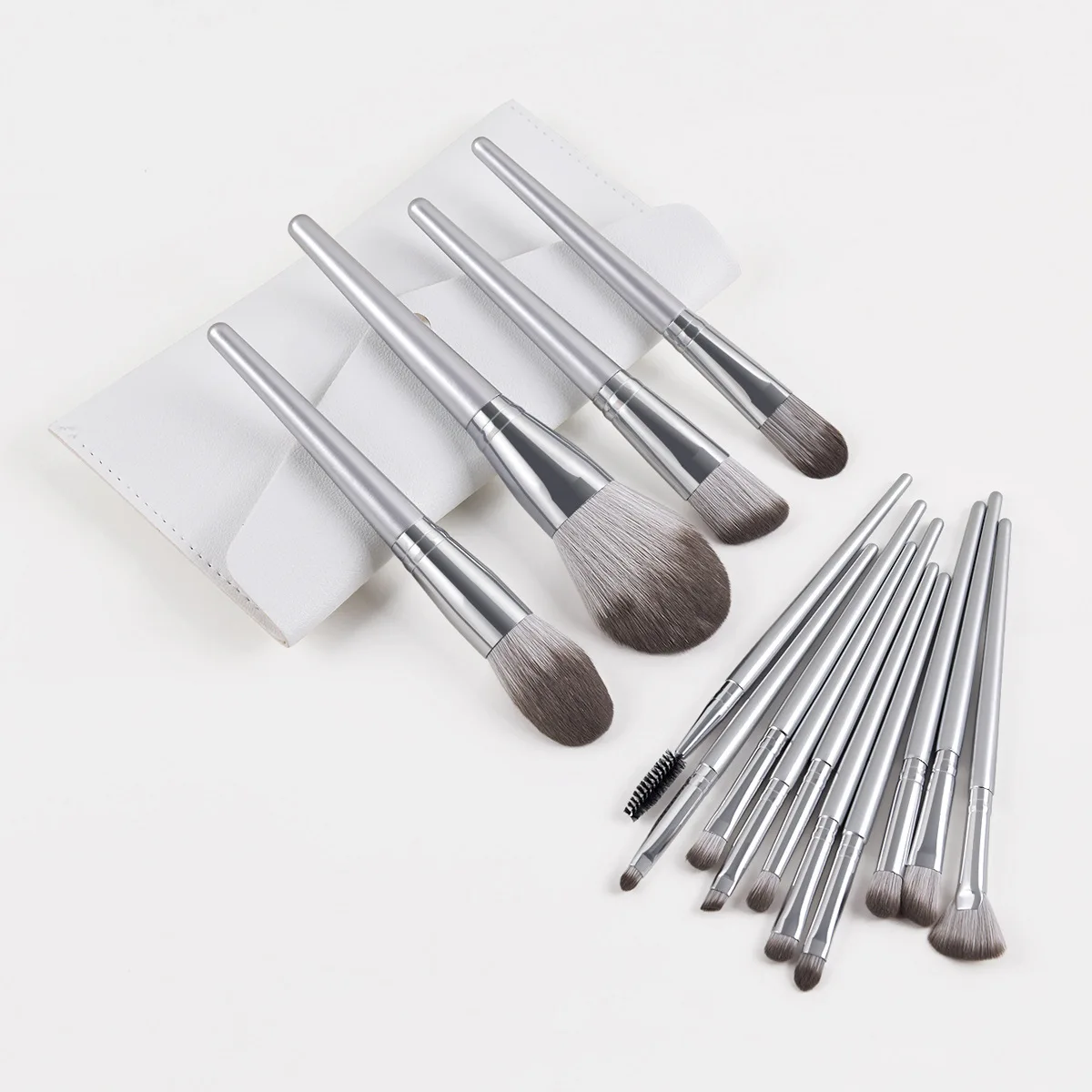 

14pcs makeup brush set Matte Apricot color wood handle synthetic hair with makeup brusher bag