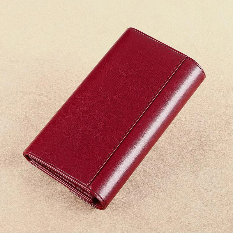 Элегантный стильный женский клатч вместительный Длинный кошелек из коровьей