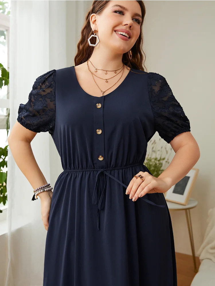 Plus size women summer new explosion solid color loose dress plus size women clothing  robe longue rose grandes tailles