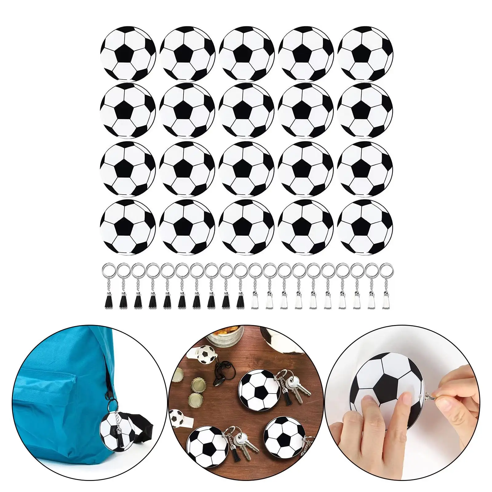 

20 штук искусственный сувенир с кисточками из искусственной кожи с кольцами для ключей акриловый футбольный подарок для детей женские сувениры Вечерние