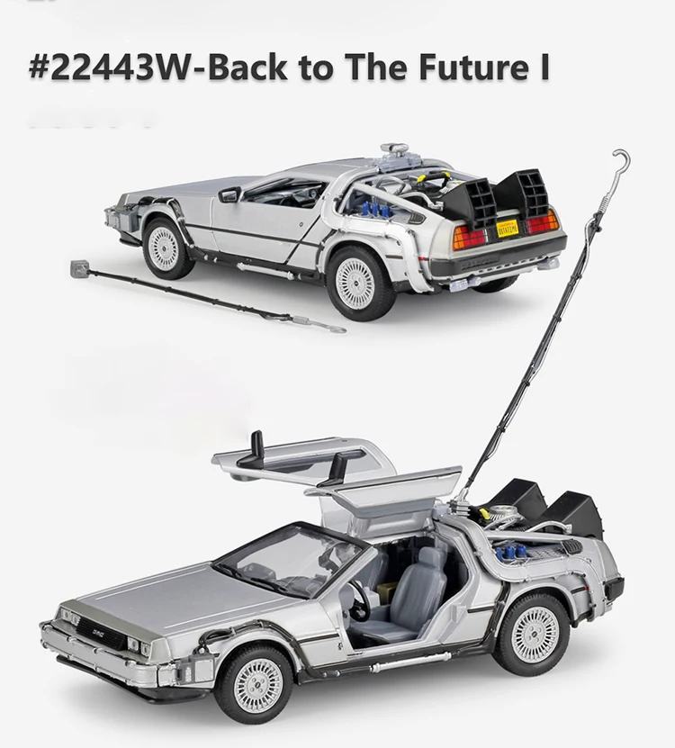 1:24 DMC-12 Delorean Назад в будущее машина времени литая модель автомобиля из сплава