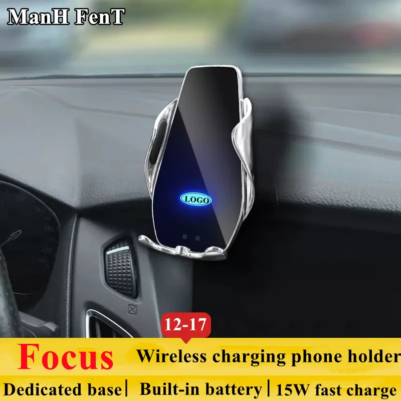 

For Ford Focus 2012-2017 Car Phone Holder Air Vent Wireless Charger 360 Rotating Navigation Bracket GPS Support
