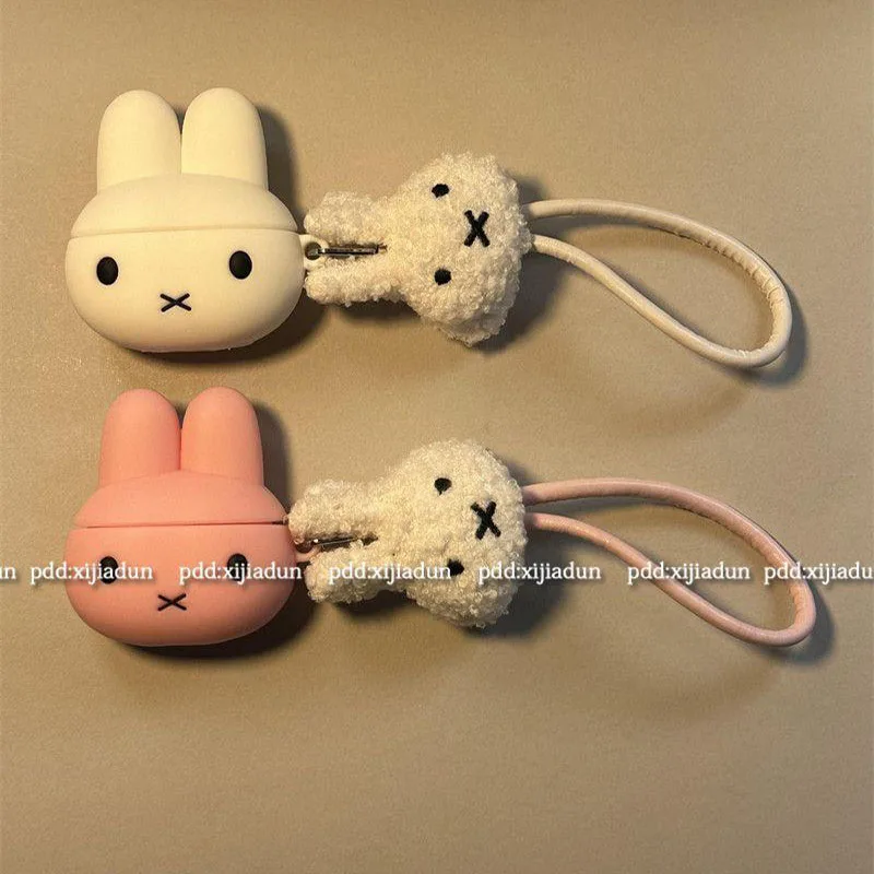 Kawaii милый защитный чехол Miffy Airpods 4/3Pro/2/1 силиконовый мягкий подарок в форме