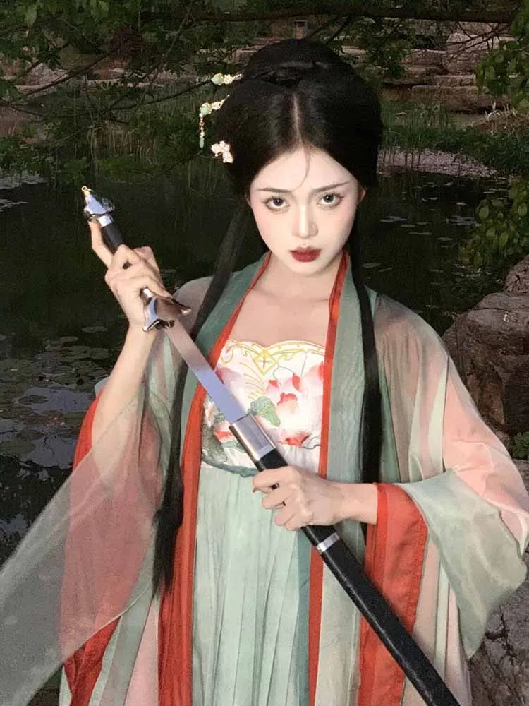 

Hanfu Dress Women Halloween&Carnival Cosplay Costume Chinese Traditional Vintage Summer Hanfu Dress