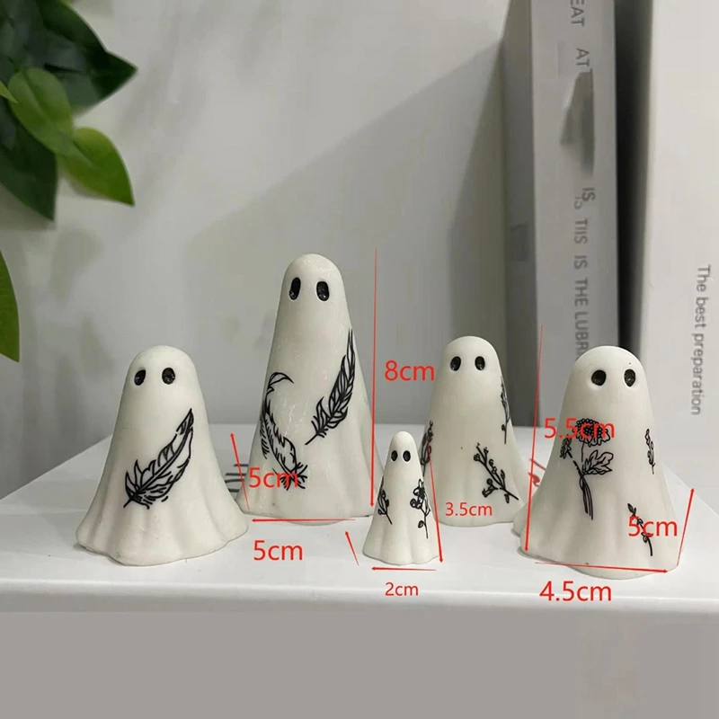Милое украшение в виде призрака миниатюрное из смолы для домашнего декора