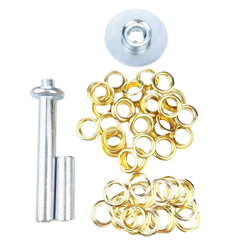 

30Set 1/2 Inch Iron Eyelets Grommets DIY Eyelet Punch Die Tool Set For Tarp Tarpaulin Awning Tent Repair Kit