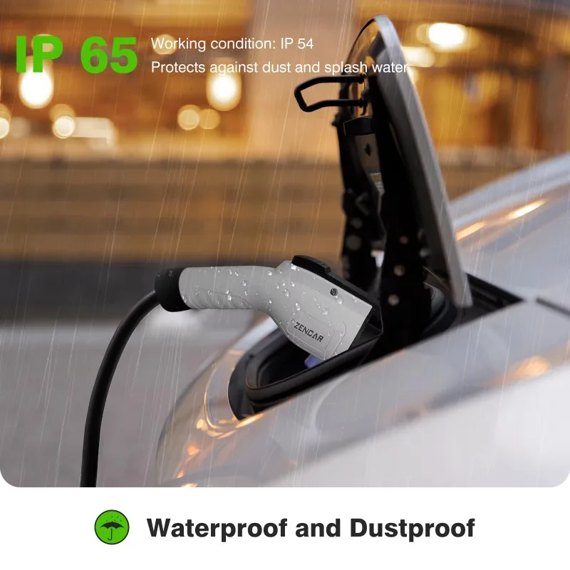 Зарядное устройство для электромобилей Zencar Type 1, настенная коробка, 32 А, 7,2 кВт, базовая версия с регулируемым таймером и кабелем Ev J1772, 5 м, новое состояние (art.: 3920ccf8320af) - 3920ccf8320af