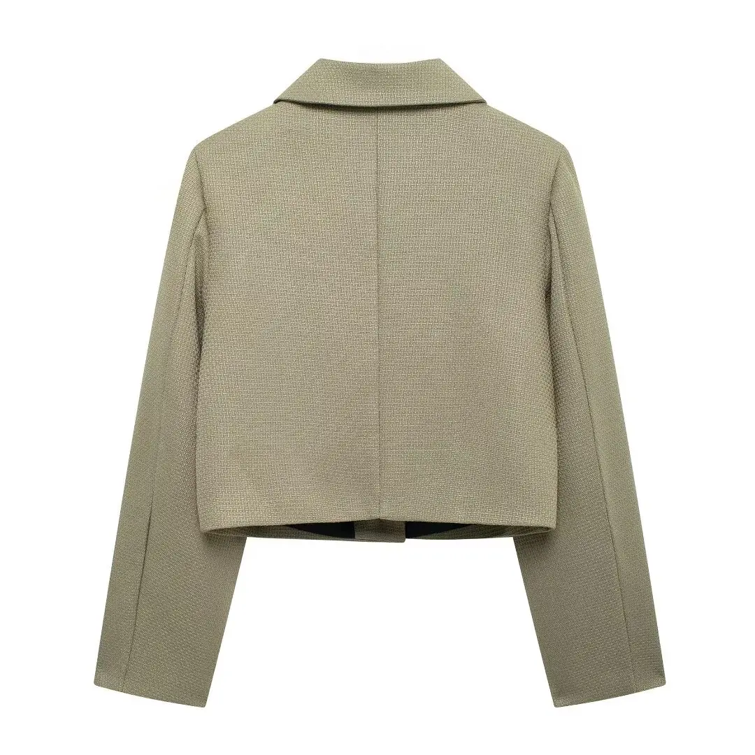 DUOPERI Женская Однотонная Куртка С Карманами Повседневное Пальто Длинными