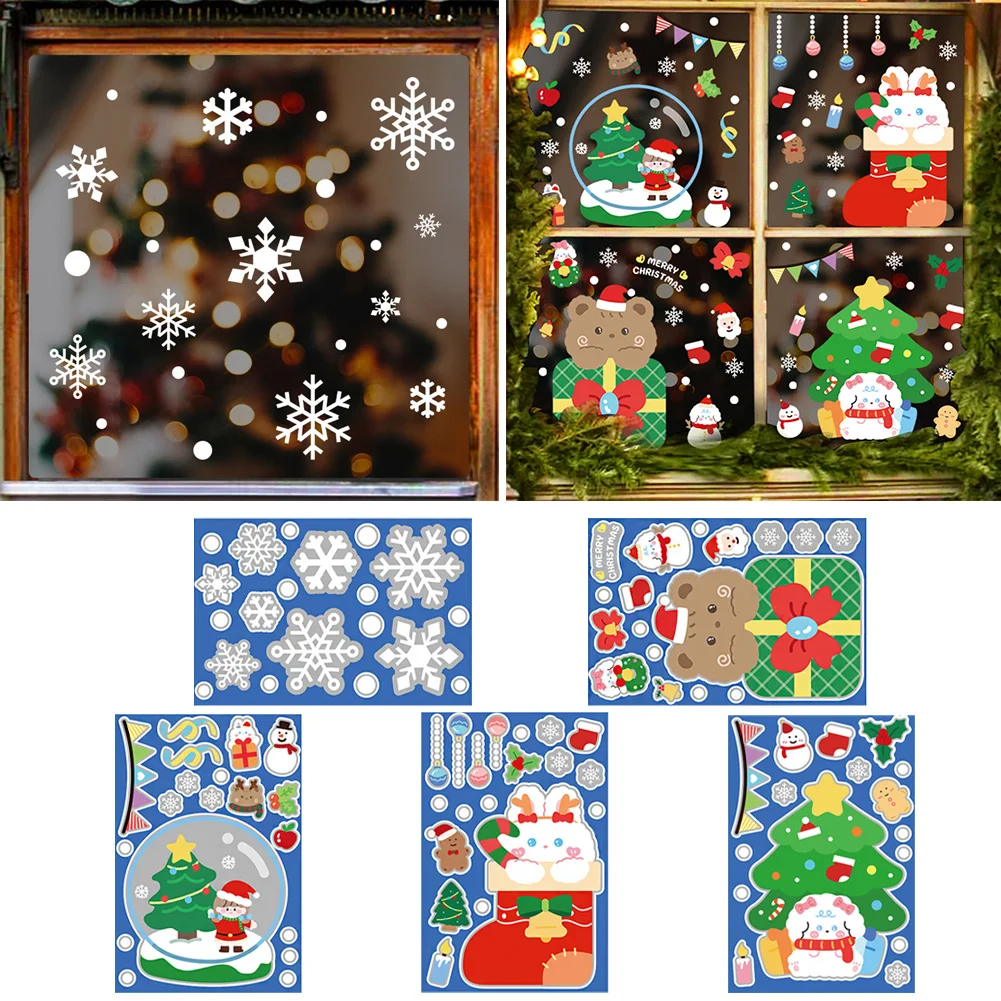

Christmas Glass Door And Window Glass Stickers Decoration Shop Window Glass Scene Layout Wall Stickers