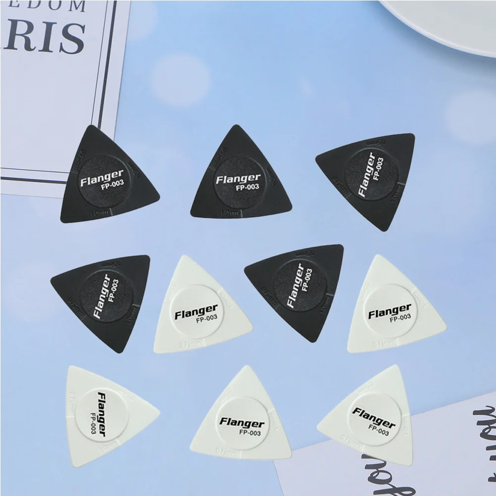 

10PCS Guitar Pick, Triangle Professional Guitar Pick, Non- Grip Guitar Plectrum, 3 Different Thicknesses Guitar Pick for Bass