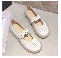 women soft bottom ballet flats female summer hollow breathable comfortable loafer woman non slips sweet white mary janes shoes
