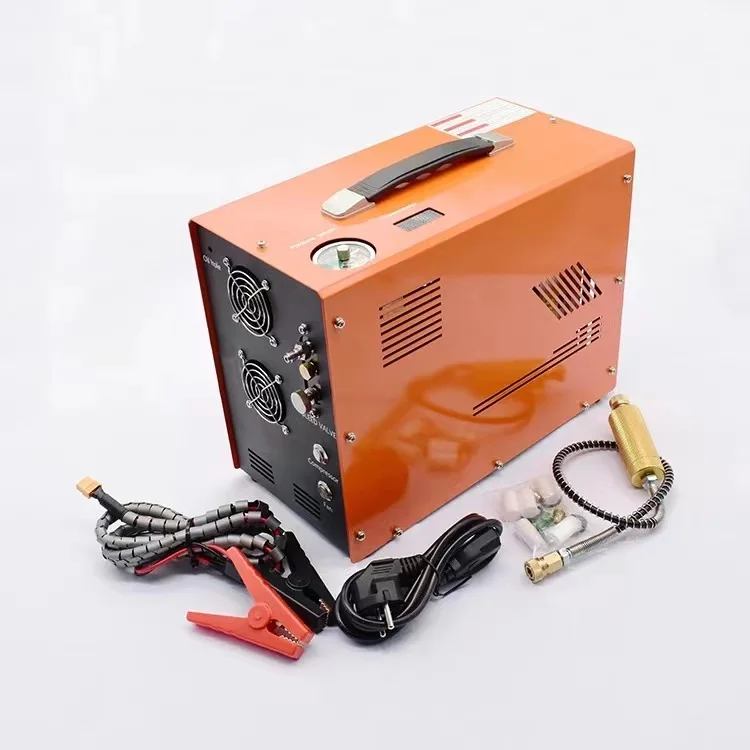 pcp 12V 110V 220V Automatic Stop 4500psi 30mpa 300bar pcp pump Built-in Power Adapter Paintball PCP Air Compressor