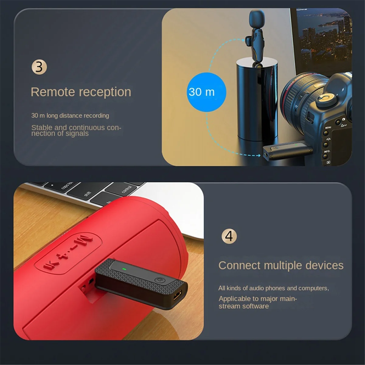 Беспроводной микрофон K35Pro петличный для камеры сотового телефона записи видео