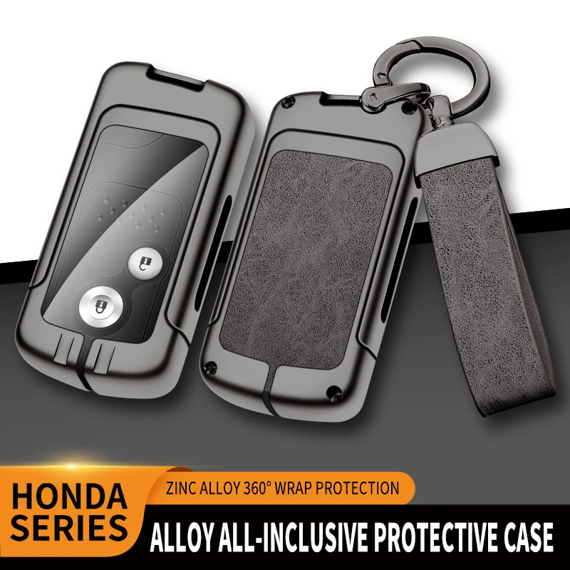 

Zinc Alloy Leather TPU Car Remote Smart Key Bag For Honda Accord CR-V Spirior CIVIC Crosstour 2011 2012 2013 2014 Accessories
