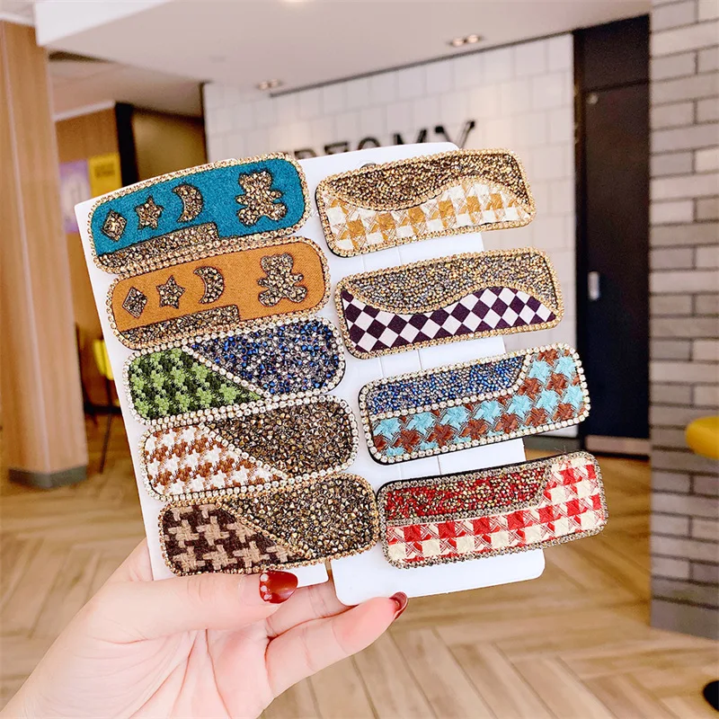 

2022New Luxury Rhinestone BB Clips for Women Lattice Hairclip Bear Hairpin Barrettes Hairgrip Headdress Fashion Hair Accessories