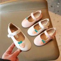 children school shoes 2022 spring new girls leather sweet cute shallow hook loop fashion with carrot patch kids mary janes pu