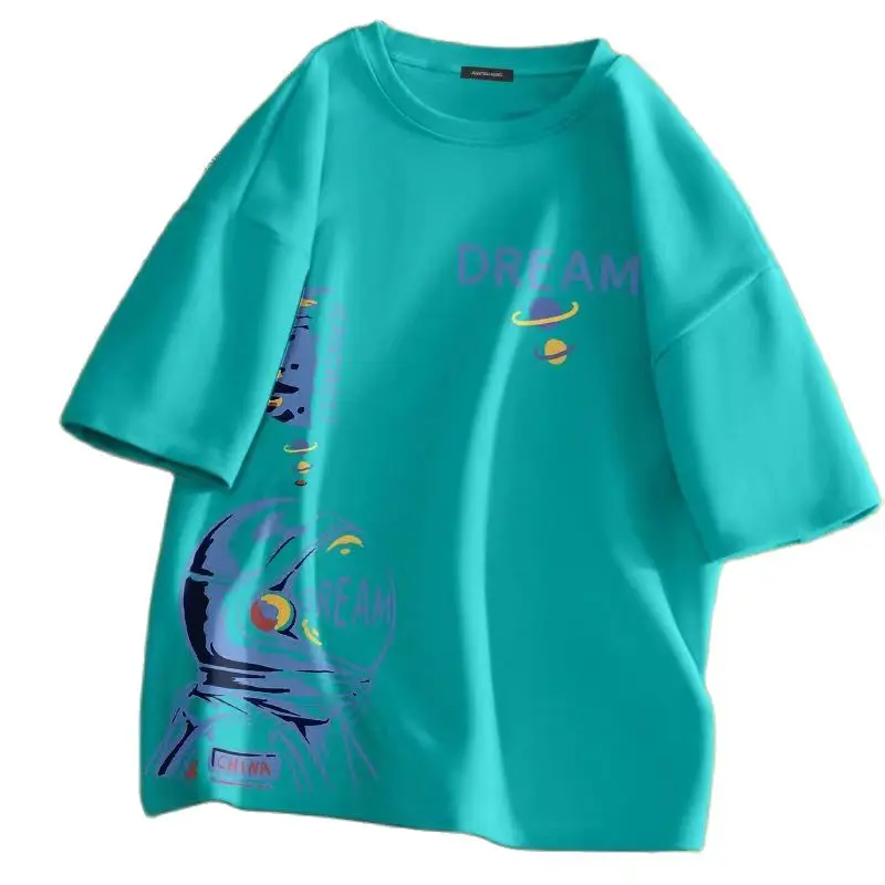 

Y2K Style Men Brand Quality Summer New Short Sleeve Shakira T-shirt Men's Cotton Students Loose Printing Handsome Half Sleeve
